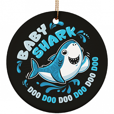 Baby Shark Doo Doo Doo Circle Ornament Christmas KeepSake