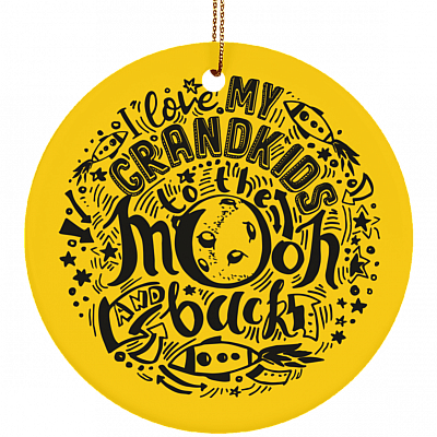 I Love My Grandkids To The Moon and Back Ceramic Circle Ornament