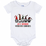Just Hangin' With My Gnomies Christmas Baby Onesie - Baby Infant Bodysuit