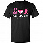 Peace Love Cure Breast Cancer Awareness Pink Ribbon T-Shirt