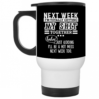 14 oz. White Travel Mug