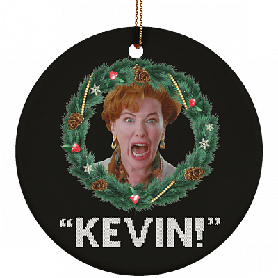 Kevin Home Alone Christmas Porcelain Ceramic Circle Ornament