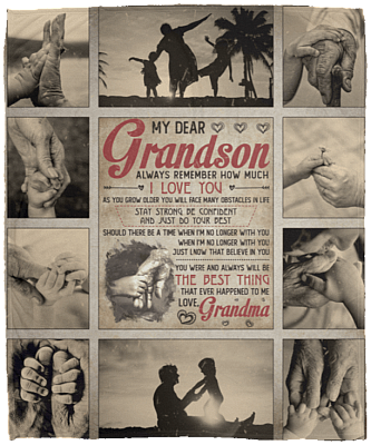To My Dear Grandson Always Remember How Much I Love You Fleece Blanket - Premium Sherpa Blanket-Woven Blanket