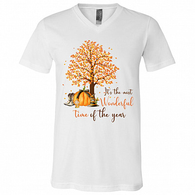 It's The Most Wonderful Time Of The Year Autumn T-Shirt - Autumn Leaves Halloween Pumpkin Season Lover Shirt