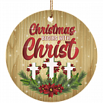 Christmas Begins With Christ John 3:16 Tree Decorative Christmas Flat Circle Porcelain Ceramic Ornament Keepsake