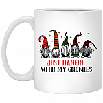 Just Hangin' With My Gnomies Christmas Ceramic Coffee Mug - Beer Stein - Water Bottle - Color Changing Mug