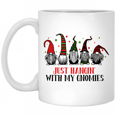 Just Hangin' With My Gnomies Christmas Ceramic Coffee Mug - Beer Stein - Water Bottle - Color Changing Mug