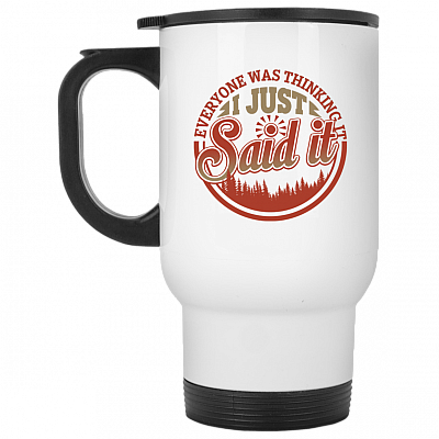 14 oz. White Travel Mug