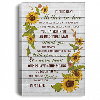 To The Best Mother In Law I Feel So Lucky To Have You In My Life Framed Canvas Prints - Unframed Poster