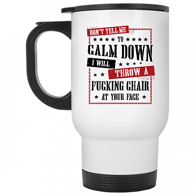 14 oz. White Travel Mug