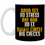 Good Sex No Stress One Boo No Ex Small Circle Big Checks Ceramic Coffee Mug - Beer Stein - Water Bottle
