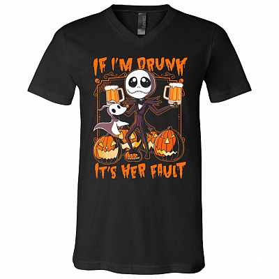If I'm Drunk It's Her Fault Funny T-shirt - V-neck Shirt