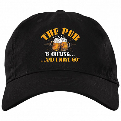 The Pub Is Calling and I Must Go Twill Cap - High-Profile Snapback Hat - Trucker Hat