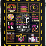 No Luck All Skill Volleyball Girl Fleece Blanket - Premium Sherpa Blanket