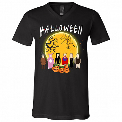 The One Who Watches Friends With Halloween Party TV Sitcom Series Halloween Custom T-Shirt V-neck