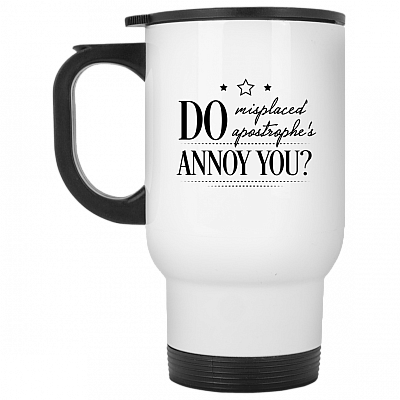14 oz. White Travel Mug