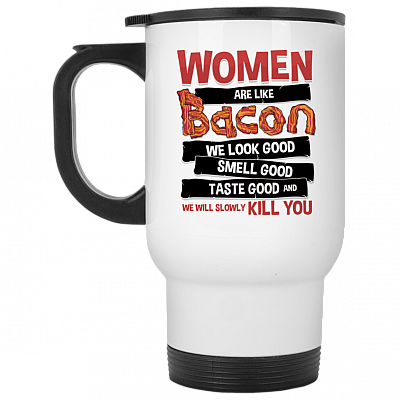 14 oz. White Travel Mug