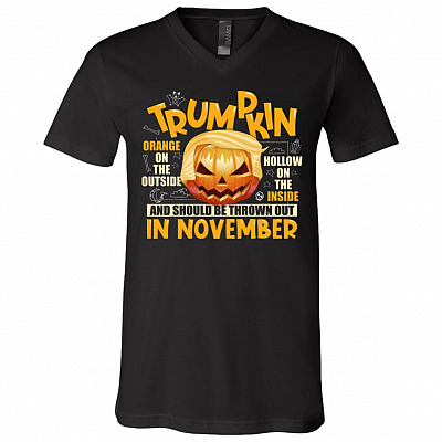 Trumpkin Orange On The Outside Hollow On The Inside Out In November T-Shirt - V-Neck Shirt