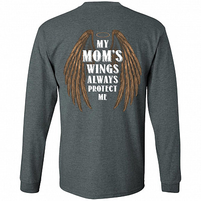 Alternative view of My Mom's Wings Always Protect Me Print On Back Hoodie - Long Sleeve - Sweatshirt