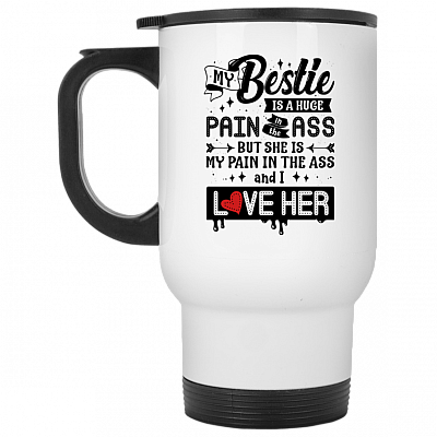 14 oz. White Travel Mug