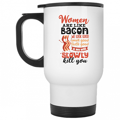 14 oz. White Travel Mug