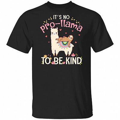 It's No Prob-llama To Be Kind Unity Day T-Shirt - Youth Tee - Anti Bullying Shirt