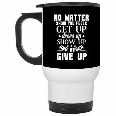 14 oz. White Travel Mug