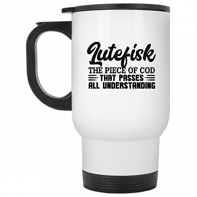 14 oz. White Travel Mug