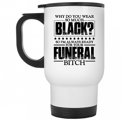 14 oz. White Travel Mug