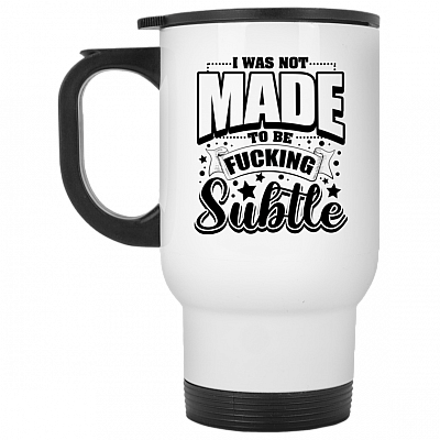 14 oz. White Travel Mug