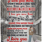 When I Say I Love You More I Don't Mean I Love You Fleece Blanket - Premium Sherpa Blanket - Woven Blanket
