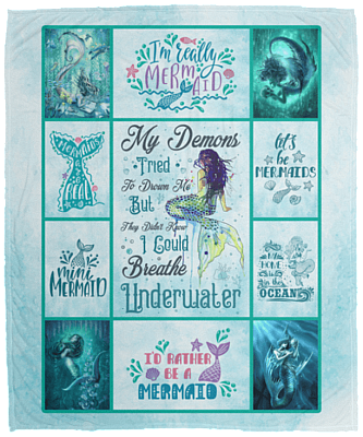 My Demons Tried To Drown Me But They Didn't Know I Could Breathe Underwater Fleece Blanket - Premium Sherpa Blanket