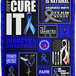 Just Cure It Diabetes Awareness Fleece Blanket - Premium Sherpa Blanket