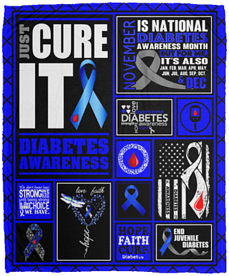 Just Cure It Diabetes Awareness Fleece Blanket - Premium Sherpa Blanket