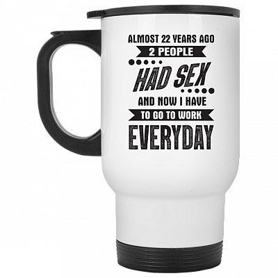 14 oz. White Travel Mug