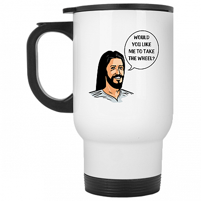 14 oz. White Travel Mug