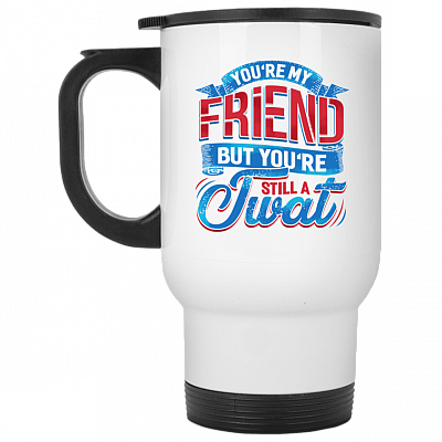14 oz. White Travel Mug