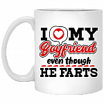 I Love My Boyfriend Even Though He Farts Matching Mugs Funny Coffee Mug - Travel Mug - Water Bottle