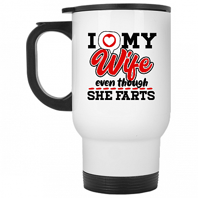 14 oz. White Travel Mug