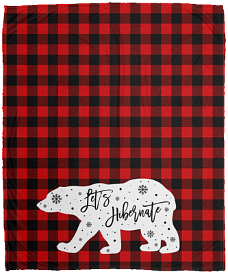 Christmas Blanket Let's Hibernate Fleece Blanket - Premium Sherpa Blanket - Woven Blanket