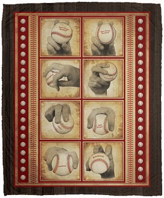 Pitch A Baseball Instruction Pitch Grips Fleece Blanket - Premium Sherpa Blanket - Woven Blanket