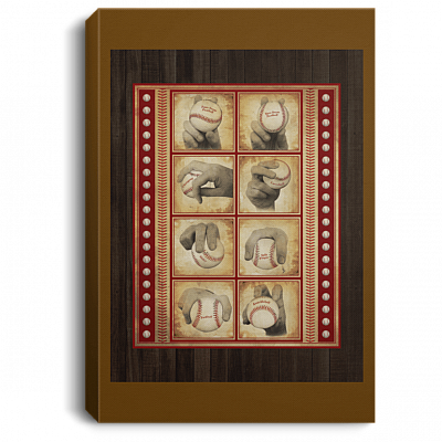 Pitch A Baseball Instruction Pitch Grips Framed Canvas - Unframed Poster