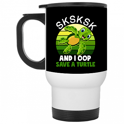 14 oz. White Travel Mug