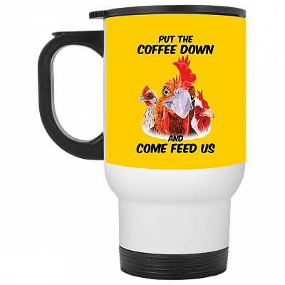 14 oz. White Travel Mug