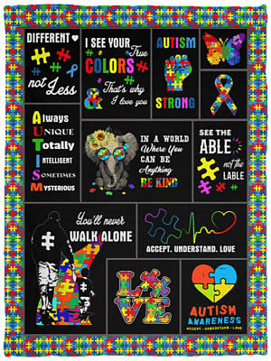Baby Autism Awareness in A World Where You Can Be Anything Be Kind Fleece Blanket