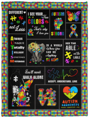 Baby Autism Awareness in A World Where You Can Be Anything Be Kind Fleece Blanket