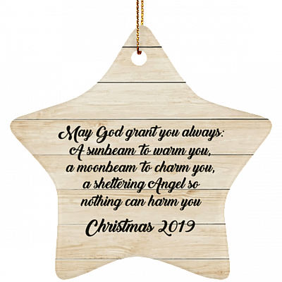 May God Grant You Always Decorative Christmas Ornament Keepsake - Holiday Flat Star Porcelain Ceramic Ornament