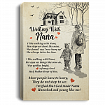 I Like Walking With Nana Her Steps Are Short Like Mine Gallery Wrapped Framed Canvas Prints - Unframed Poster