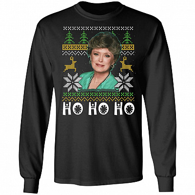 Blanche Ho Ho Ho Christmas Golden Hoodie - Long Sleeve - Sweatshirt