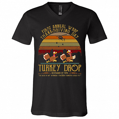 First Annual Wkrp Turkey Drop Vintage Retro T-Shirt - Funny Thanksgiving Day Turkey Gifts Ideas Shirt